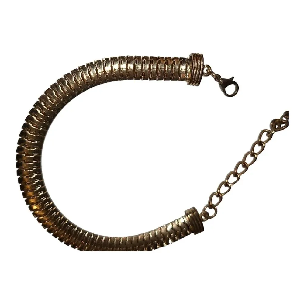 Vintage Gold Tone Snake Chain‎ Bracelet 7.5